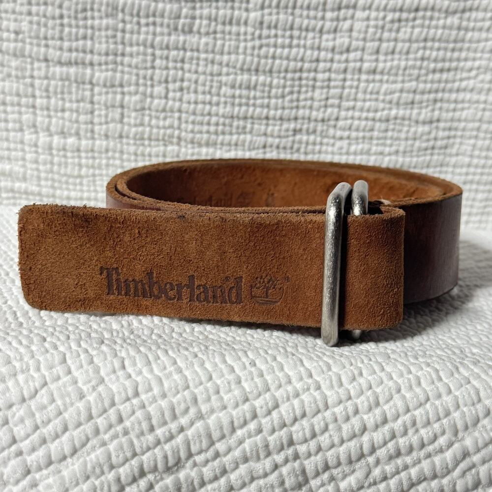 Vintage Timberland Italian Leather D-Ring Brown Size 36 Heavy Duty Stitched Y2K
